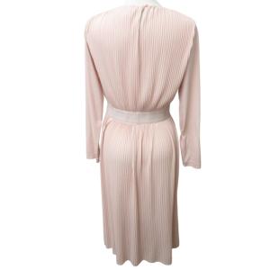 EMPORIO ARMANI プリーツワンピース 長袖 ロング ピンク 14A 約Lサイズ IBO47 0204