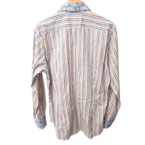 ETRO ストライプシャツ 長袖 ペイズリー切替 41 約Lサイズ IBO47 0203