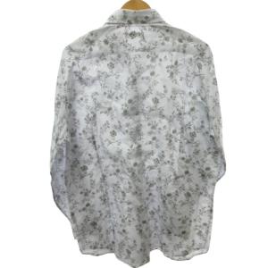 ETRO 総柄シャツ 花柄 ストライプ 長袖 グレー系 XLサイズ IBO47 0203