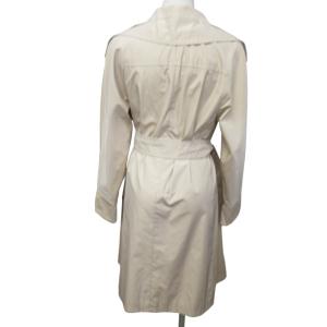 Max Mara 白タグ ステンカラーコート ジャケット ベルト付 ロング シルク混 ステッチデザイン ベージュ 36 約Sサイズ IBO47