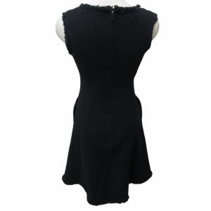 René ツイード ワンピース カットオフ フレア ロング丈 ネイビー 紺 34 約XSサイズ 6016520 IBO47 0224