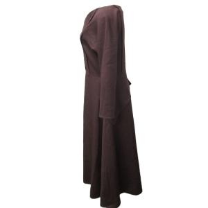 ELIN 近年モデル ウール ワンピース ロング ボルドー 赤系 36 約Sサイズ 11705-24-1109 IBO47 0217