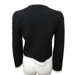 M'S GRACY カーディガン ジャケット フェイクパール AK-018532 ストレッチ有 黒 ブラック 40 Lサイズ 0220 IBO47