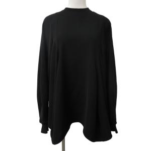 美品 CURVE-DRAPE PULLOVER カーブドレーププルオーバー スウェット カットソー 長袖 ブラック 黒 38