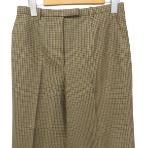 HERMES 希少 ゴルチエ期 スラックス パンツ チェック柄 ブラウン 茶 36 約Mサイズ IBO47 0214