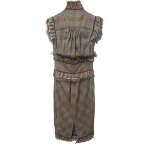 DSQUARED2 タグ付 02AW アーカイブ 希少 ウールワンピース ドレス スカート チェック柄 ロング ブラウン 茶 40 約Mサイズ