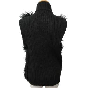 MICHAEL Michael Kors ニットベスト セーター ジャケット ファー付 ゴールド金具 ノースリーブ 黒 ブラック Sサイズ 0219 IBO47
