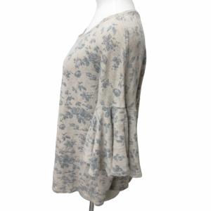 KAPITAL リネン 麻 魔女Tシャツ カットソー 小花麻天竺 フラワーパターン 花柄 ブルー 00 約XSサイズ IBO47 0222