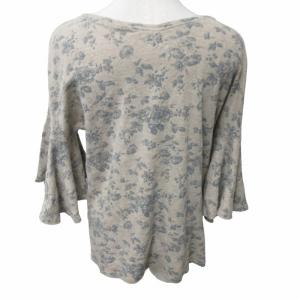 KAPITAL リネン 麻 魔女Tシャツ カットソー 小花麻天竺 フラワーパターン 花柄 ブルー 00 約XSサイズ IBO47 0222