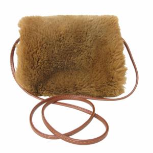 UGG australia ファーショルダーバッグ ポシェット レザー 斜め掛け 茶 ブラウン 0224