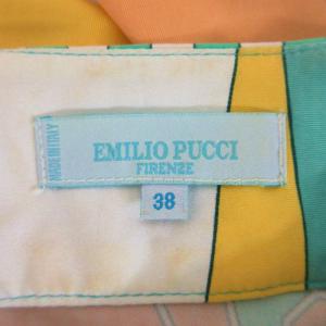 Emilio Pucci ノースリーブ ワンピース シルク 総柄 38 約S-M マルチカラー AA