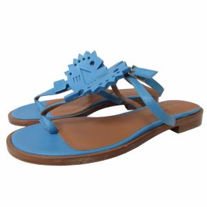 ストラップサンダル シューズ イタリア製 水色 ブルー 35 23?p 0318 IBO48