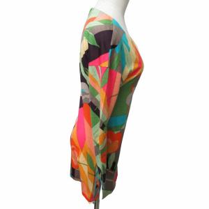 LEONARD FASHION ワンピース ドレス 総柄 長袖 マルチカラー オレンジ系 1 Sサイズ 0315  IBO48