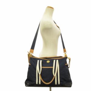 Orobianco 2WAY ボストンバッグ ショルダーバッグ ナイロン レザー 裏地王冠デザイン ネイビー 紺 0309 IBO48