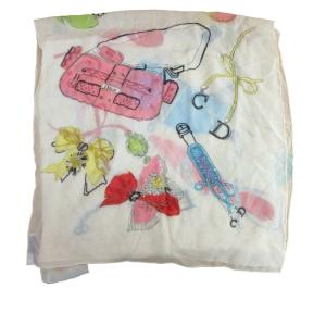 Christian Dior ビジュー ストール スカーフ ロゴ スパンコール 総柄 花柄 ショール IBO48 0330