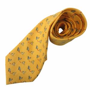 ネクタイ レギュラータイ 総柄 シルク 折り紙 7851 UA フランス製 黄 イエロー 0305 IBO48