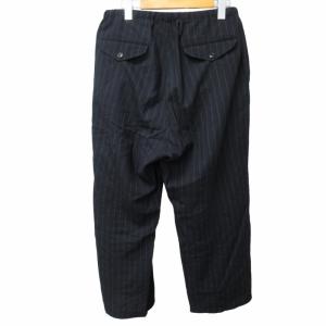COMOLI 23SS ストライプ ドローストリング パンツ スラックス X01-03026 ネイビー系 1