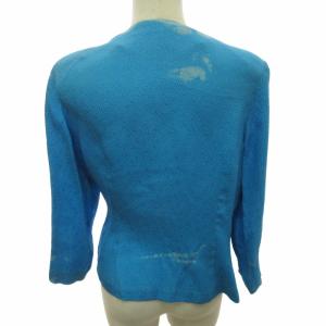 GIVENCHY ヴィンテージ ブラウス シルク100% 長袖 水色 ライトブルー 14 約L 0306 IBO48