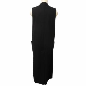 MADISONBLUE ノーカラーコート ジャケット ノースリーブ MB164-2010 ロング丈 黒 ブラック XSサイズ 0312 STK