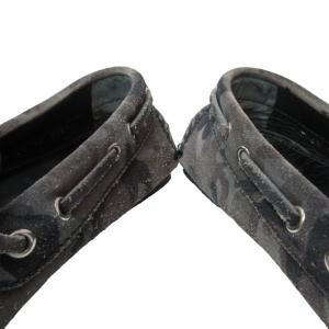 LOUIS VUITTON ND0123 レザーローファー ドライビングシューズ スリッポン LVロゴ 迷彩柄 緑 グリーン系 6.5 約24.5?p