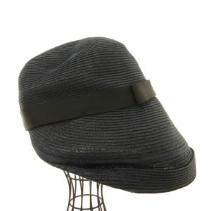 LANVIN collection コレクション ペーパーハット 帽子 リボンデザイン ネイビー 紺 0312 IBO48