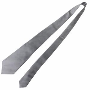 GIORGIO ARMANI 美品 ネクタイ ビジネス レジメンタルストライプ シルク イタリア製 グレー 0315 IBO48