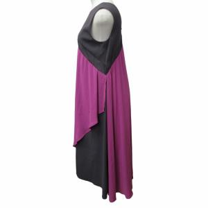Grace Class 美品 ワンピース ドレス ノースリーブ ロング レイヤードデザイン グレー ピンク 36 約Sサイズ 0315 IBO48