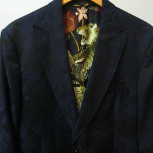 近年モデル シングルスーツ セットアップ 総柄ジャカード 裏地タイガー