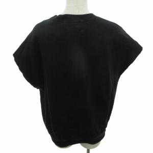 HYSTERIC GLAMOUR CS 美品 BIZARRE スウェット トレーナー ロゴ プリント カットオフ コットン ノースリーブ 黒 ブラック FREE