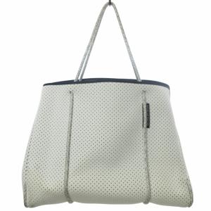 STATE OF ESCAPE 美品 キャリーオール CARRYALL トートバッグ パンチング ネオプレン ポーチ付き 大きいサイズ 白 ホワイト×シルバー
