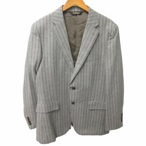 Paul Stuart 美品 セットアップ 3ピーススーツ フォーマル ビジネス ストライプ柄 グレー 48 Lサイズ 0329 GY31