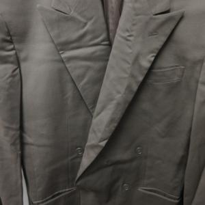 GIORGIO ARMANI ウール スーツ フォーマル ダブル ピークドラペル グレー系 約XLサイズ GY31 0326