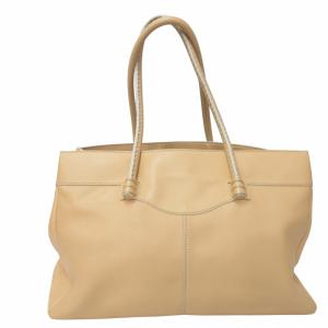 TOD'S レザートートバッグ ハンドバッグ 手提げバッグ ベージュ 0415 IBO50