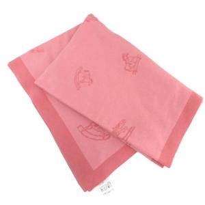 コットンストール マフラー ショール 馬柄 イタリア製 ピンク