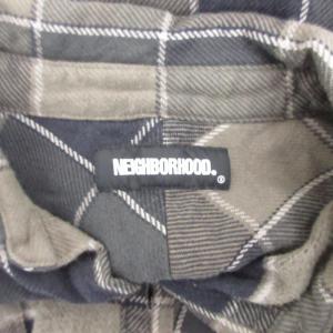 NEIGHBORHOOD 22AW タグ付 ネルシャツ チェックシャツ 裏起毛 221ARNH-SHM01 長袖 カーキ グレー XLサイズ 0411