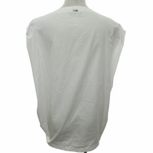 HERNO ノースリーブシャツ ブラウス ゴールド金具 切替 白 ホワイトデ 40 約M-Lサイズ 0410 GY26