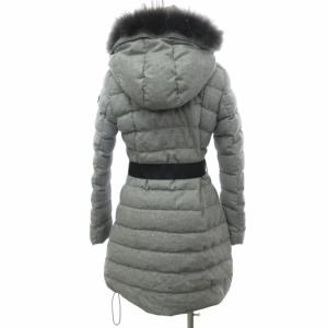 TATRAS ダウンコート ダウンジャケット ウール カシミヤ混 ウエストベルト ラクーンファー グレー 03 約Lサイズ 0422
