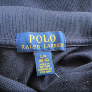 POLO RALPH LAUREN タグ付き 近年モデル ポロシャツ カットソー 長袖 ポロベア刺繍 鹿の子 紺 ネイビー 160
