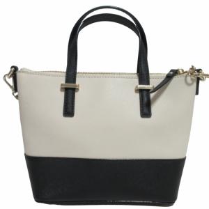 kate spade new york 美品 2WAY レザーショルダーバッグ ハンドバック ゴールド金具 黒 ブラック ベージュ 0511 GY14