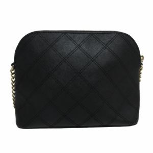 MICHAEL Michael Kors 美品 チェーンショルダーバッグ クロスボディ 斜め掛け ステッチデザイン 黒色 ブラック 0512 GY14