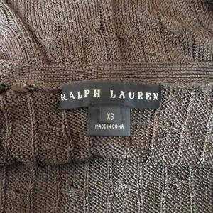 RALPH LAUREN ブラックレーベル シルクカーディガン ケーブル編み リペア有 茶 ブラウン XS 0503 IBO50 AA