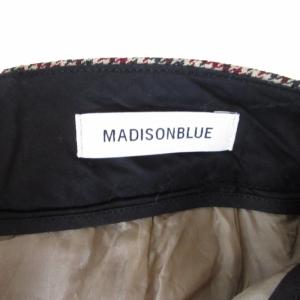 MADISONBLUE 美品 ウールスラックス パンツ 千鳥格子柄 ベージュ 赤系 01 Sサイズ 0512 STK