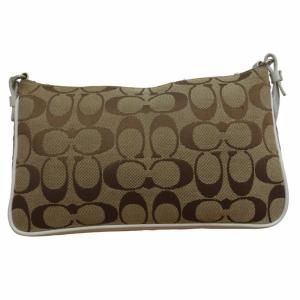 COACH 美品 6338 シグネチャー ショルダーバッグ キャンバス×レザー 斜め掛け ベージュ 0503 GY14