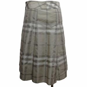 BURBERRY LONDON チェックスカート フレアスカート シルク混 FX360-044-40 ひざ丈 ベージュ 38 約Mサイズ 0513 GY14