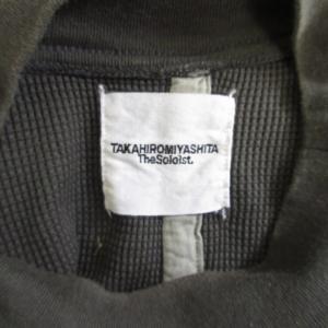 TAKAHIROMIYASHITATheSoloIst. サーマルカットソー Tシャツ モックネック ワッフル地 長袖 カーキ 緑系 48 約Mサイズ 0429