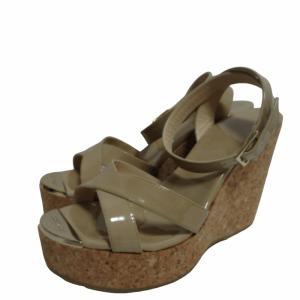 新品同様 コルクサンダル ストラップパンプス メタルトゥープレート 厚底 茶 ブラウン 38 約25cm相当 0513