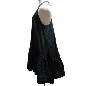 N°21 近年モデル ノースリーブ フリルワンピース コットンドレス ひざ丈 黒 ブラック 38 約Mサイズ 0518