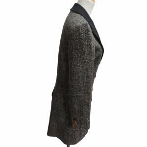 KENZO 美品 ツイードコート ダブルチェスターコート ラペル切替 フランス製 グレー系 36 約Sサイズ 0516 IBO52