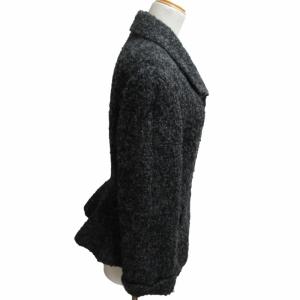 KENZO 美品 エルカ期 90s ヴィンテージ ウールツイードジャケット 5B 黒 ブラック 2Mサイズ 0516 IBO52