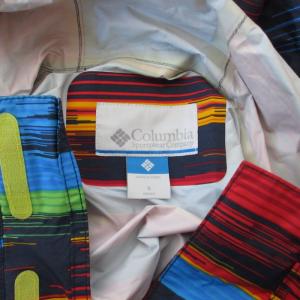 Columbia レインコート ポンチョ ジャケット フード有 ロゴ刺? マルチカラー Sサイズ 0514